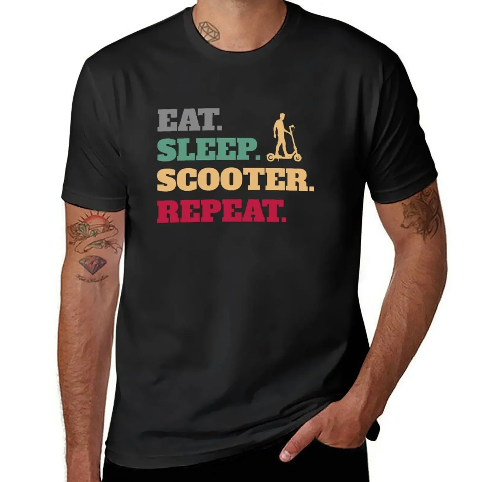 Eat Sleep E-Scooter Electric Scooter Repeat T-Shirt graphic t shirt vintage heavyweights mens vintage t shirts