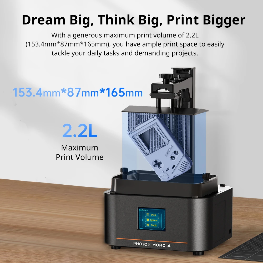Imagem -06 - Pré-venda Anycubic Photon Mono Resina uv Impressora 3d de Alta Velocidade 10k Tela de Alta Definição Tamanho de Impressão 3d 153 × 87 × 165 mm