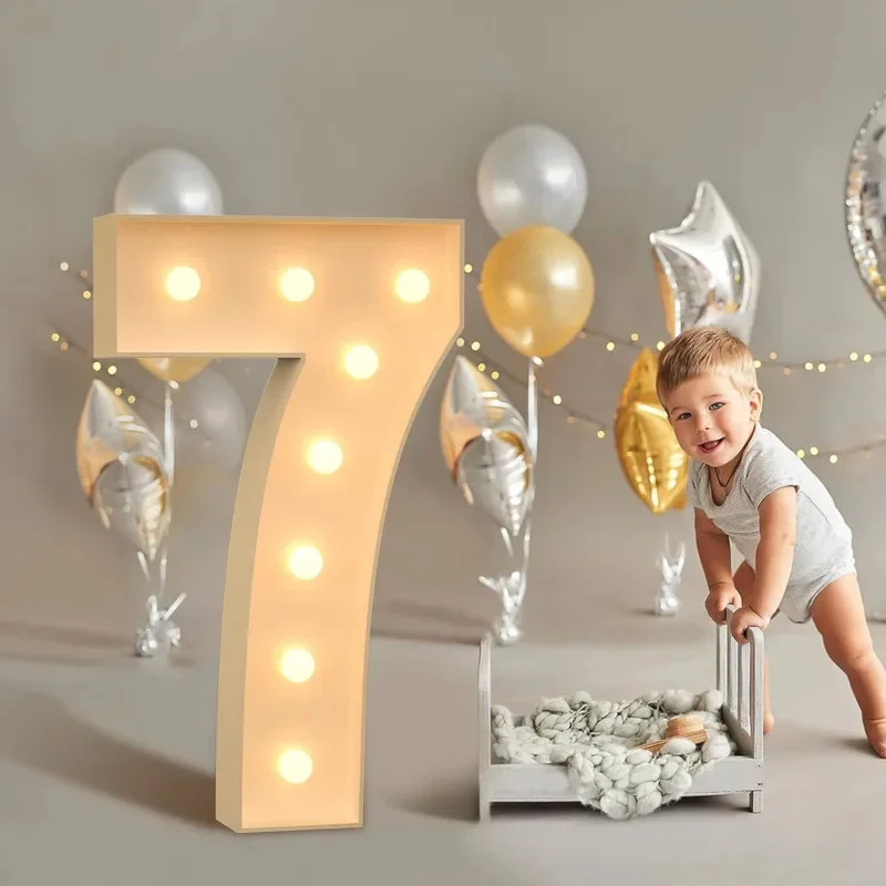 70-120cm Giant Led Light Birthday Number Birthday Party Decorations Kids Wedding Anniversary Baby Shower Decor