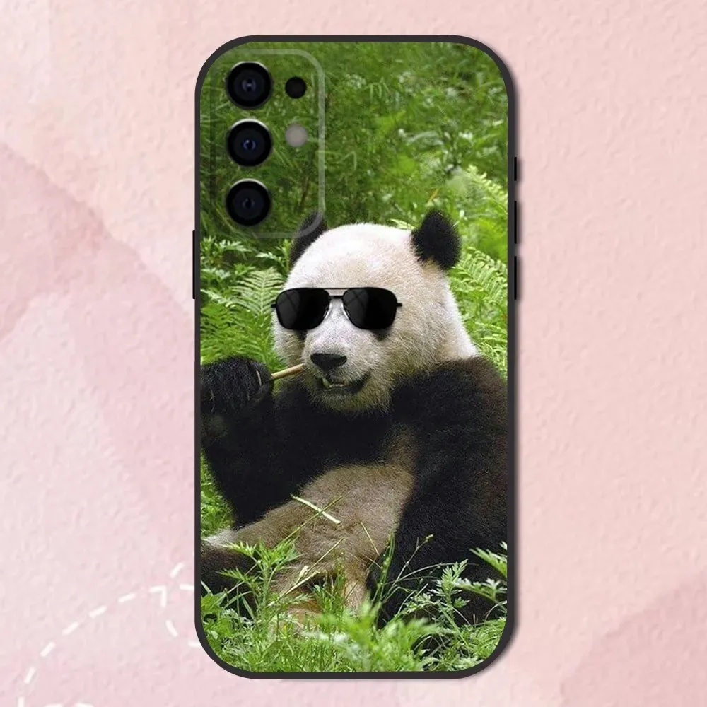 Fubao Panda Cute China Phone Case For Samsung S24,S21,S22,S23,S30,Ultra,S20,Plus,Fe,Lite,Note,10,9,5G Black Soft Shell