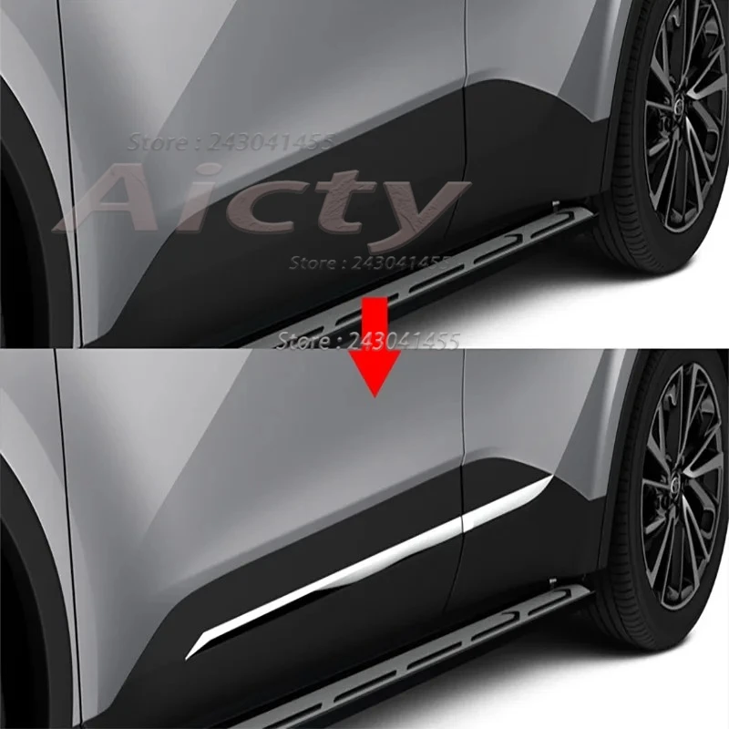 

For Toyota CHR C-HR 2024 2025 ABS Chrome Side Door Body Molding Cover Trim Protection Decoration Car Styling Accessories