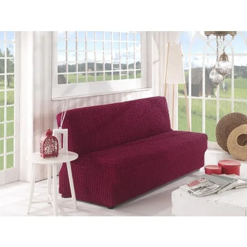 Karna Home Strech 2 Seater Sofa Sofa Cover Sleeveless Burgundy