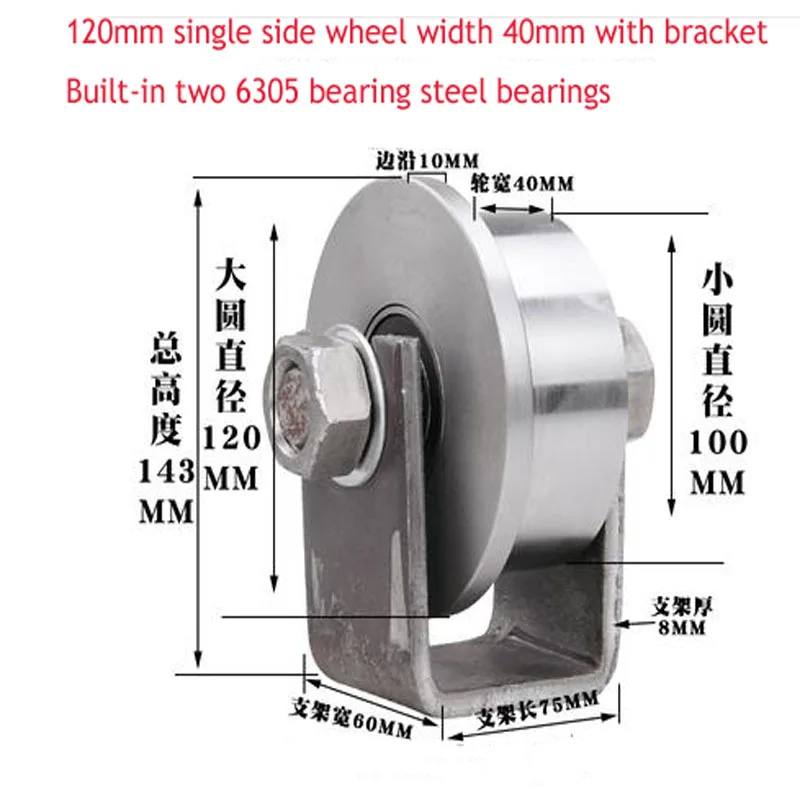 Freight Train Track Wheel / Freight Elevator Elevator Channel Steel  Pulley / Light Rail Gate Groove Wheel / Subway Mine I-beam