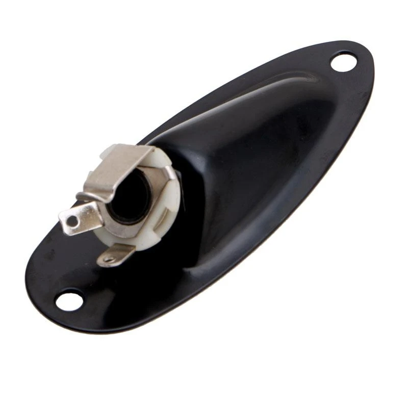 Black Boat Input Output Jack Plate Socket With Screws For   Guitar