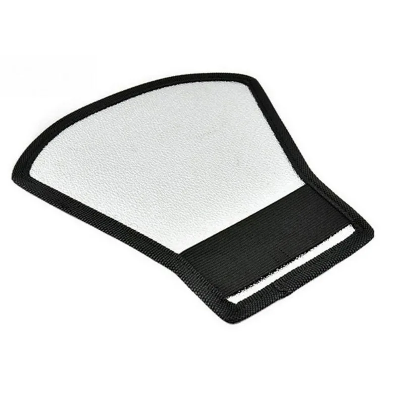 1 Piece Flash Diffuser Reflector Premium Two-Sided Silver/White Bend Bounce Flash Reflector Kit with Elastic Strap
