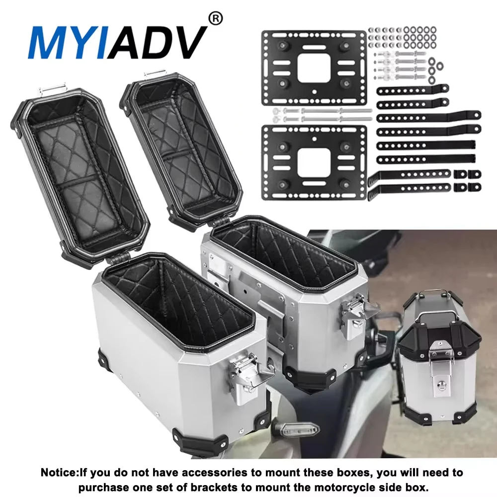 18L Universal Pannier Aluminum Box For BMW For Honda For Yamaha Motorcycle Side Box Saddlebags Side Luggage Cases Storage Trunk