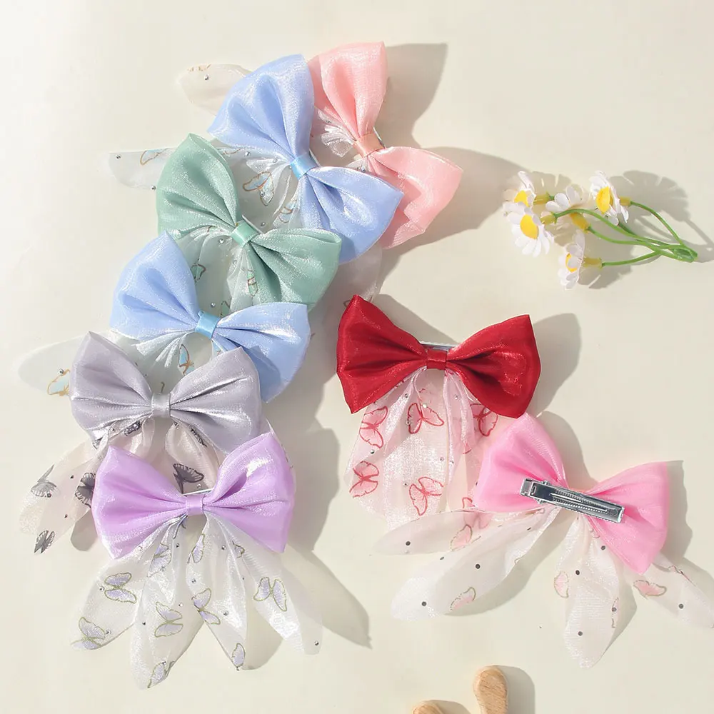 6-teiliges Set Mädchen-Haarspangen mit Schleife, Partydekoration, Schleifenclips, Lieblings-Haaraccessoire für Kinder, Babys und Teenager – Detail 1