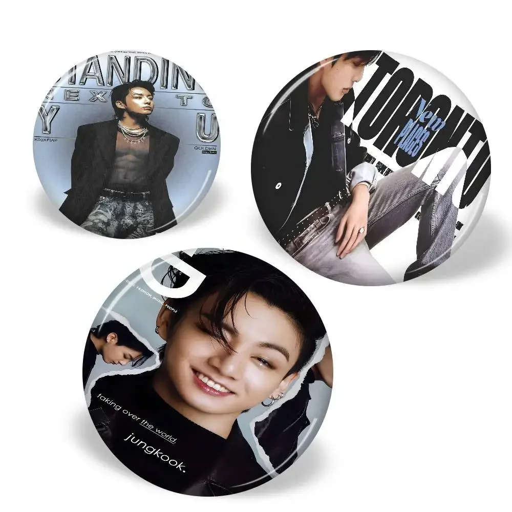 J-Jung K-Kook دبابيس زر مستديرة شعار دبابيس الإبداعية على ظهره الملابس الديكور موضة الكرتون مجوهرات هدايا