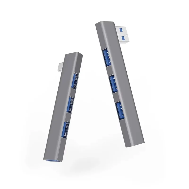 Angle Type C Multi Splitter USB C Hub 4 Port USB 3.1 USB3.0 OTG Adapter Portable Interface Expander For Notebook PC Tablet