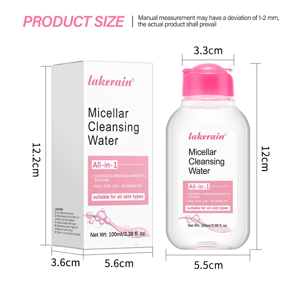 مزيل مكياج مائي لطيف من ميسيلار للتنظيف للوجه والعينين - يزيل الماسكارا المقاومة للماء وأحمر الشفاه طويل الأمد #3