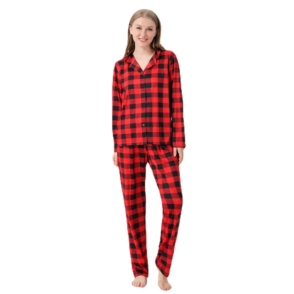 Christmas Family Matching Pajamas Plaid Cotton Mother Father Baby Kids And Dog Family Matching Clothes Cosplay Costumes