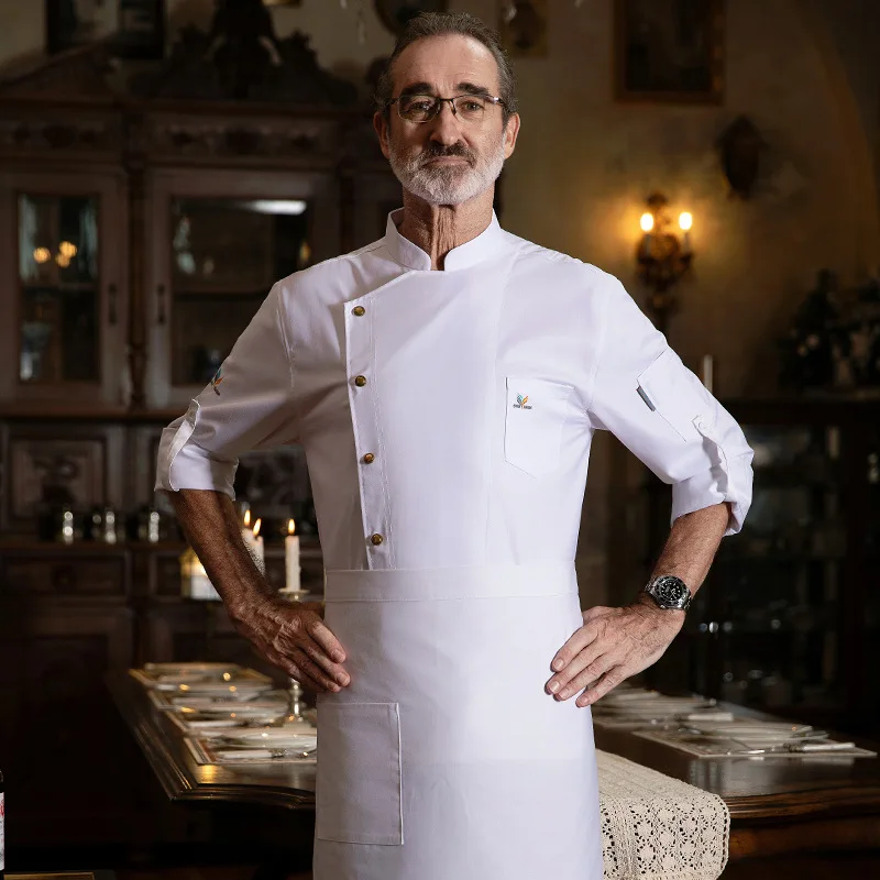Roupas de trabalho do chef manga longa outono inverno restaurante cozinha ocidental cozinha catering cantina cozimento bolo pão pano