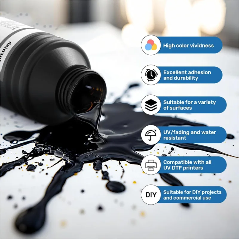 UV Ink for Hard Materials Compatible with UV Printer Ep XP600 TX800 I3200 L805 1390 DX5 DX6 DX7 I1600 DX10 Printhead – for Wood