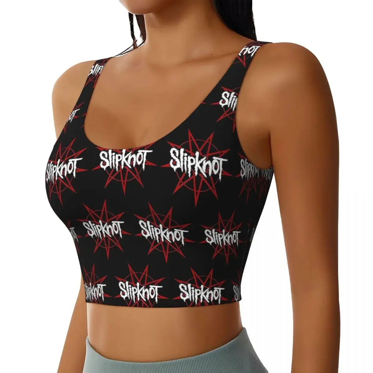 High Impact Heavy Metal Rock Band Slipknots Sports Bra Women's Workout Yoga Crop Top Fashion Gym Running Yoga Vest