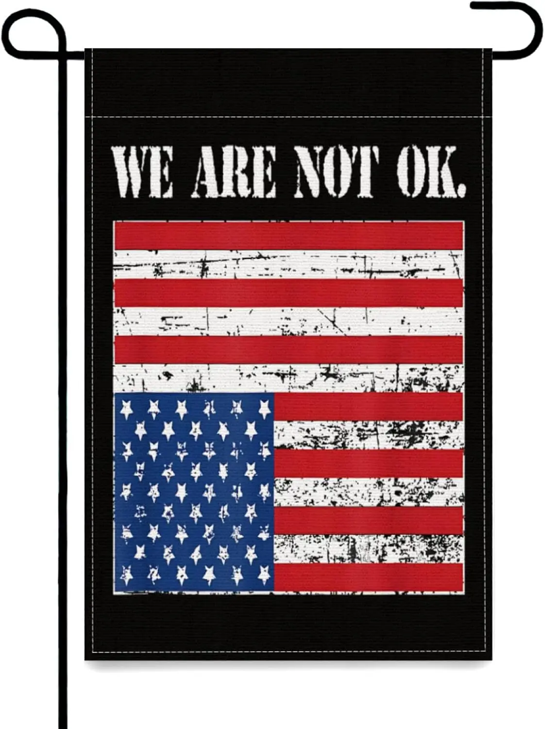 We Are Not Ok American Flag Upside Down Garden Flag,12x18 Inch Modern Geometric Patterns for Contemporary Home and Garden St jjp