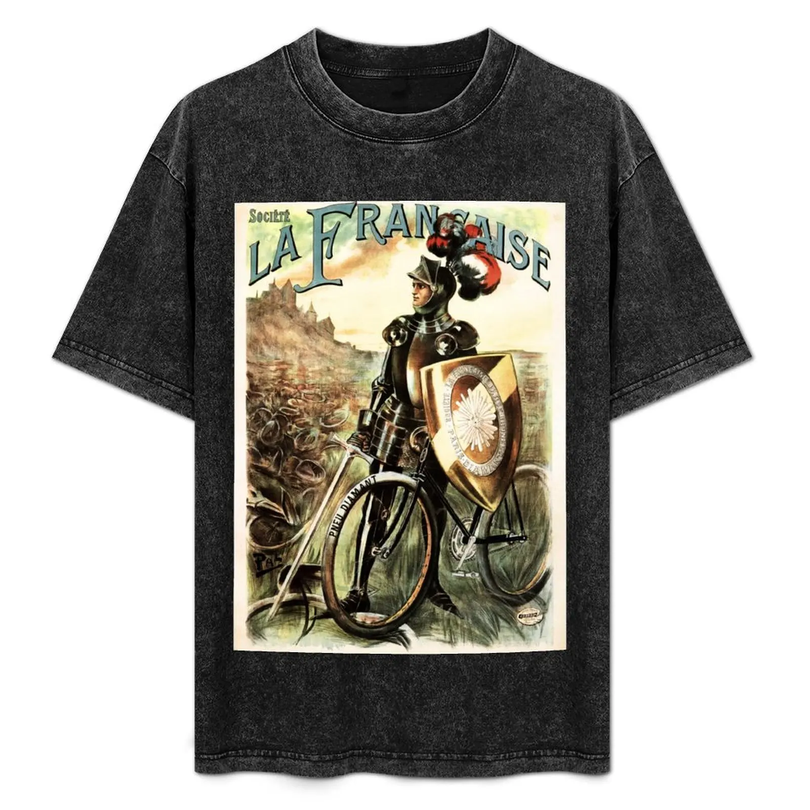 La Francaise French Cycles Knight on Bicycle Vintage Advertisement T-Shirt summer tops mens graphic t-shirts hip hop