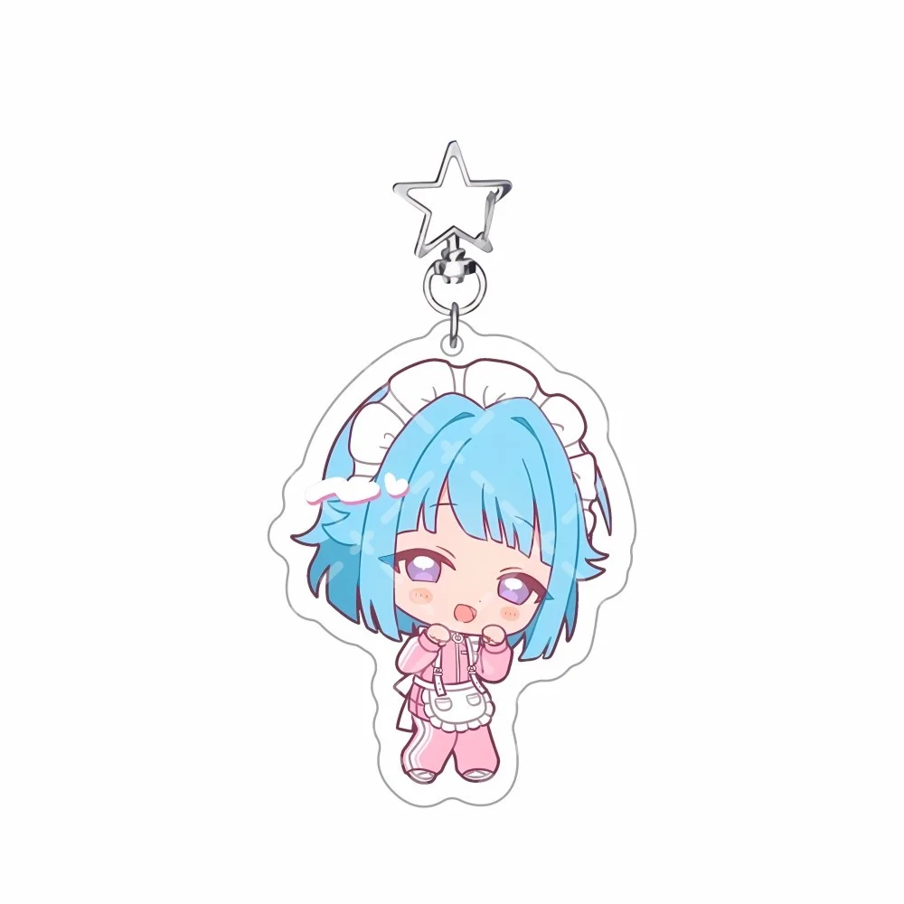 Anime Ensemble Stars Maid Apron Q Version Acrylic Keychain Hokuto Hidaka Star Clasp Pendant Desktop Ornament Collectible FanGift