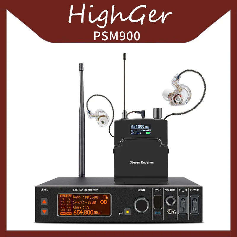 

Highger PSM900 In Ear Wireless Monitoring System Stereo Professional Monitoring Equipment Stage Performance Band Accompaniment