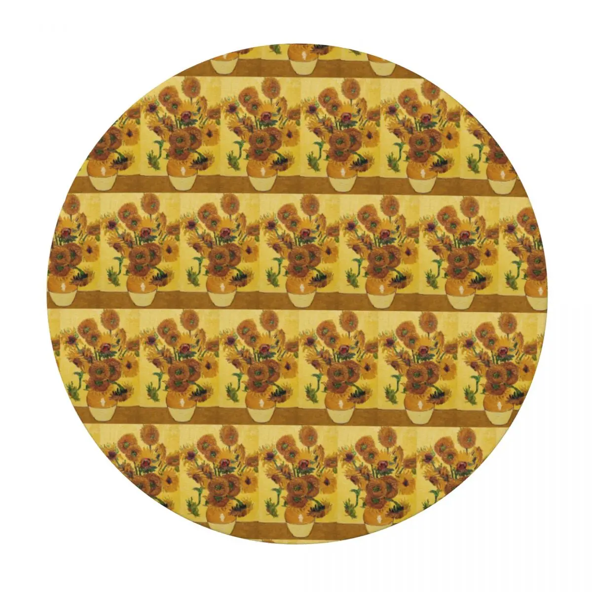 Vincent Van Gogh Sunflowers Sun Flowers Waterproof Round Tablecloth Oilproof Table Cloth for Kitchen Events Dining Table Cover