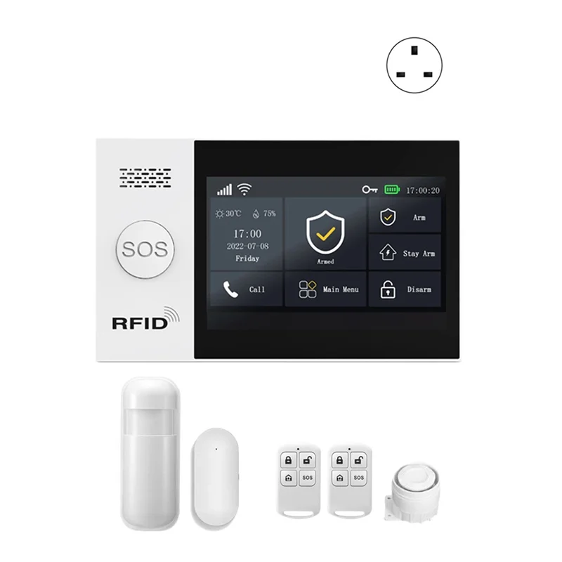A73E-detecção de assaltante em tempo real Tuya Smart Wireless GSM Sistema de alarme Wifi Alerta para casa, garagem, escritório, loja