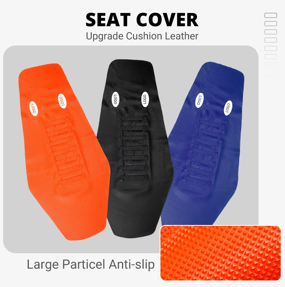 

Motorcycle Seat Cover Pro Ribbed Rubber Artificial Leather Gripper Soft Seat Cover for Motorcycle Seat Protector 88x41x20 cm