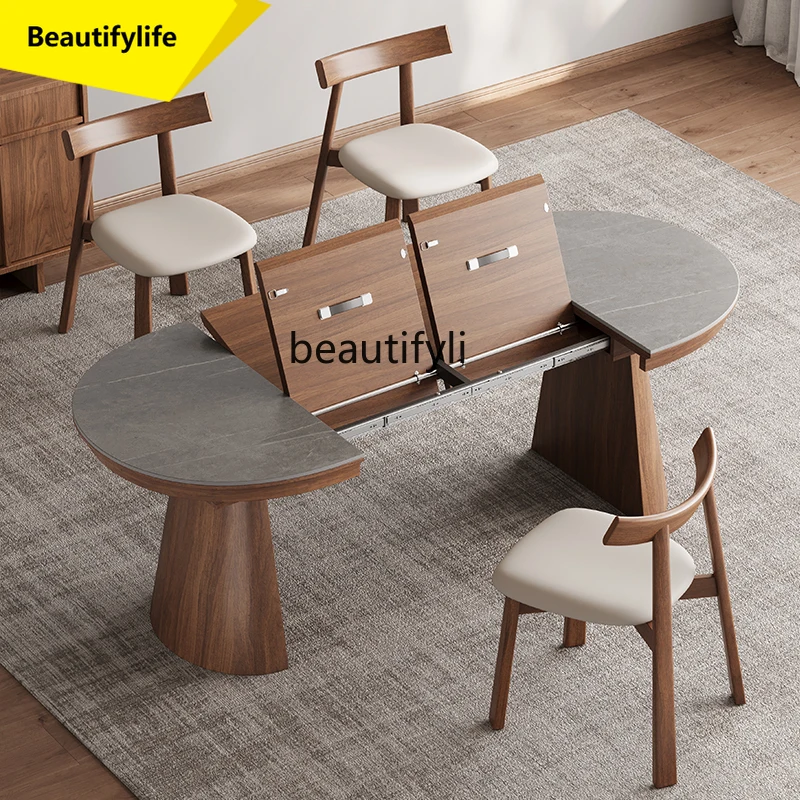 

A57 Dining Table Convertible Round Table Small Apartment Dining Room Table Living Room Home Telescopic Invisible Foldable