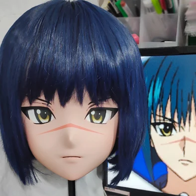 

(GLA059)Customize Character Resin Half Head Japanese Animego Cosplay Crossdressing Doll Anime Kigurumi Mask With Eyes And Wig