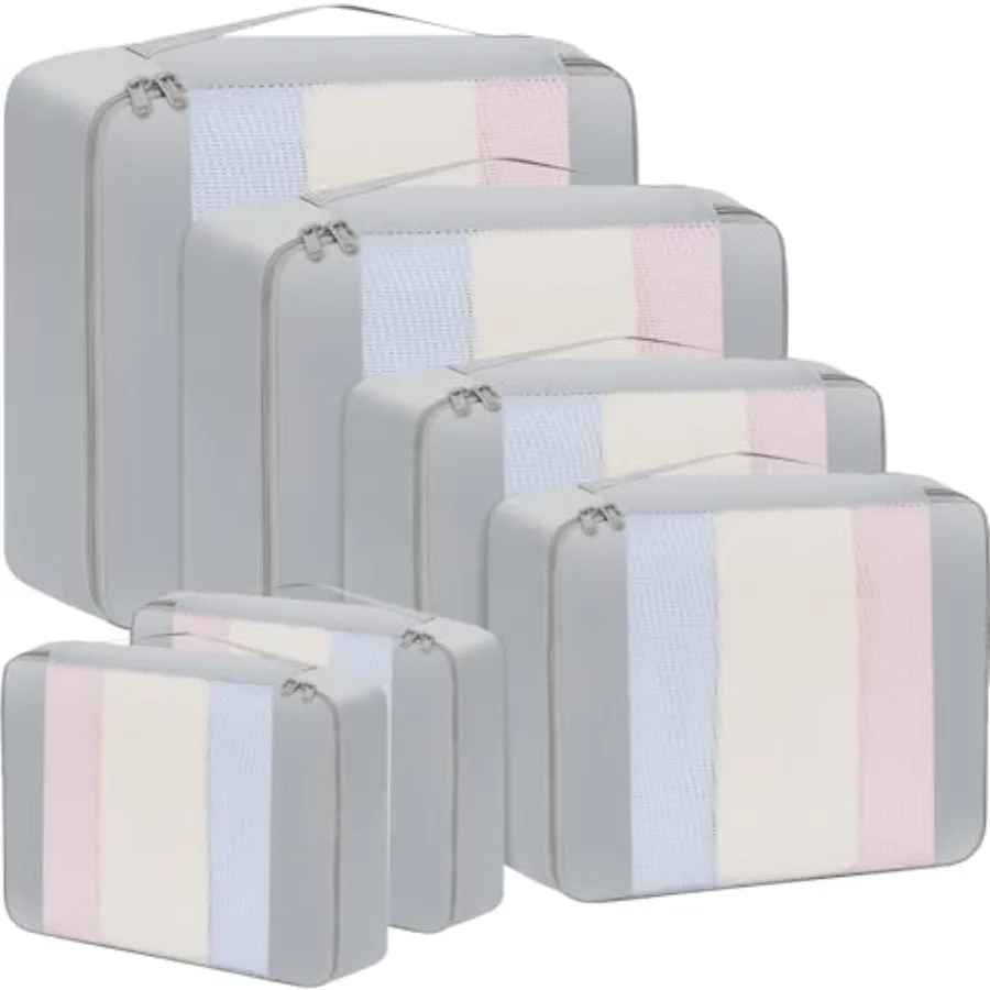 

Travel Packing Cubes Set 6/8/10pcs Organizer for Luggage Carry On Suitcase in Multiple Sizes and Colors with Compact Storage an