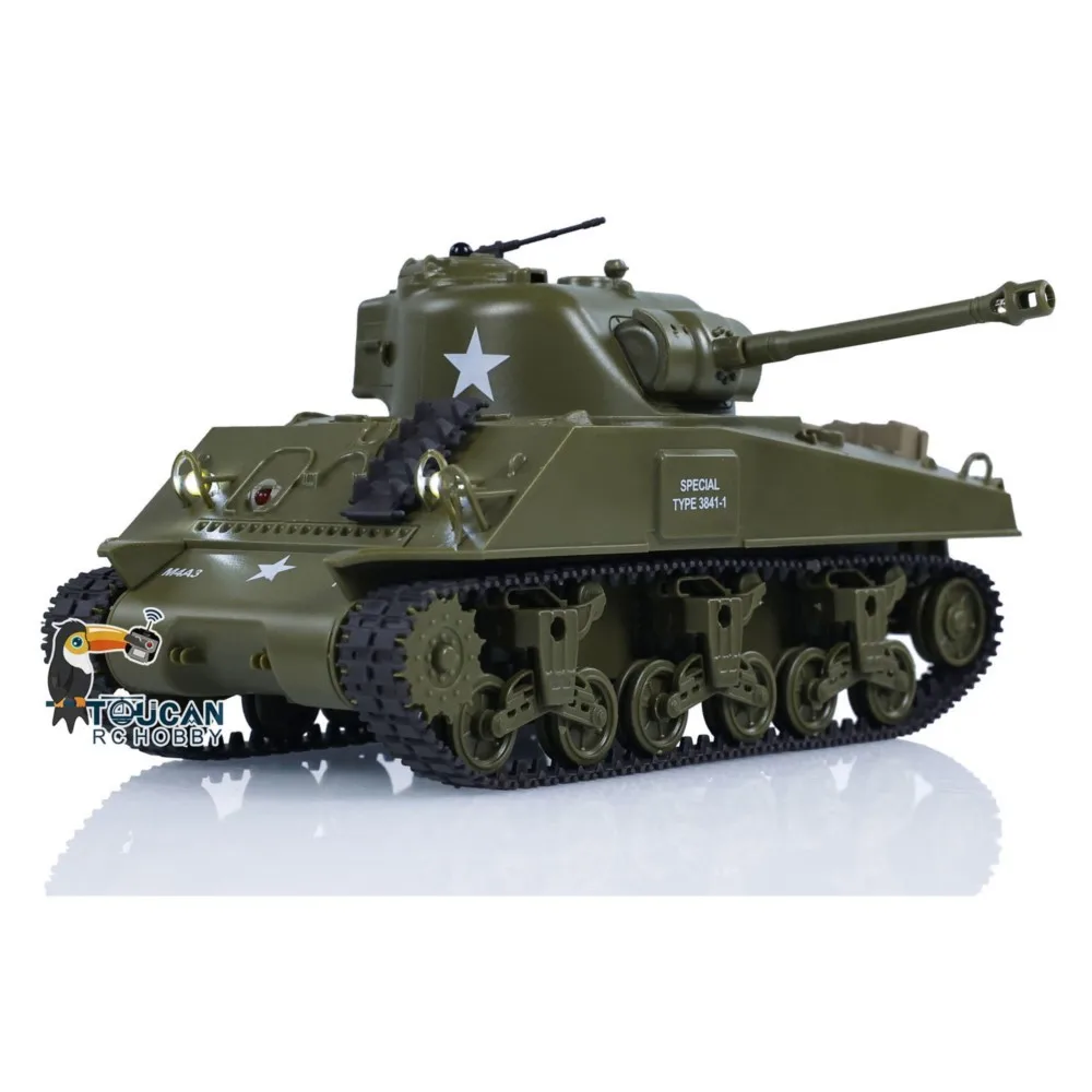 US Stock Toy 1/30 Heng Long Sherman M4A3 RC Battle Tank 3841-01 2.4G Remote Control Military Panzer Model for Fans Beginners - view 5
