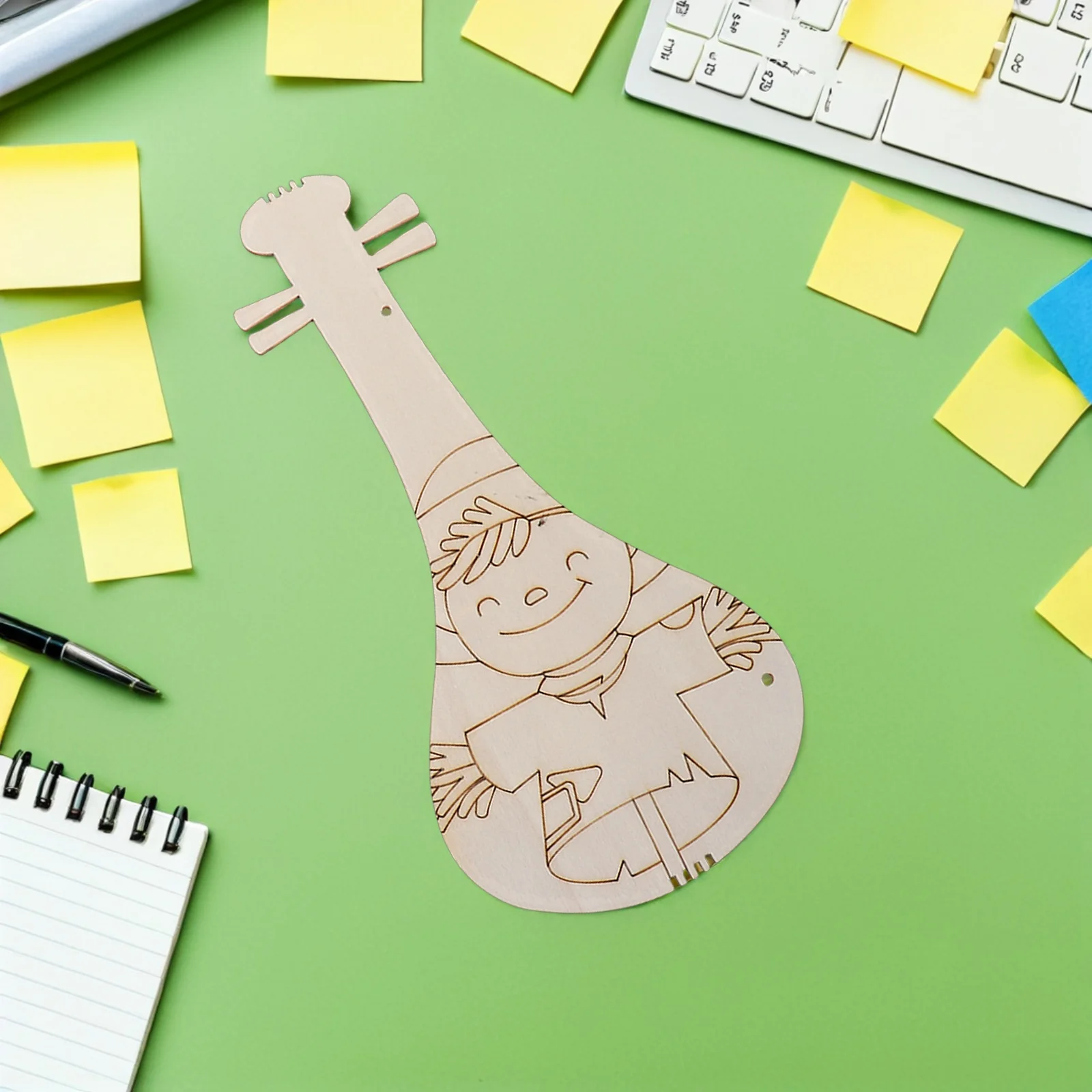 8個入り キッズミュージッククラフトキット 木製ギター型デコレーション DIY塗り絵プロジェクト 誕生日パーティー ウォールアート 感謝祭 ミュージカル