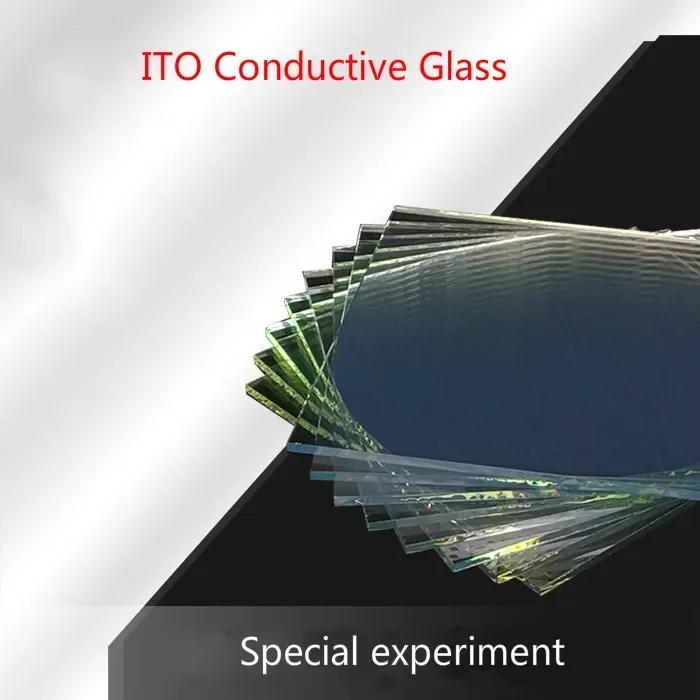 

ITO conductive glass, experimental conductive substrate. Transparent, 1.1 mm thick, 7-10 ohms.