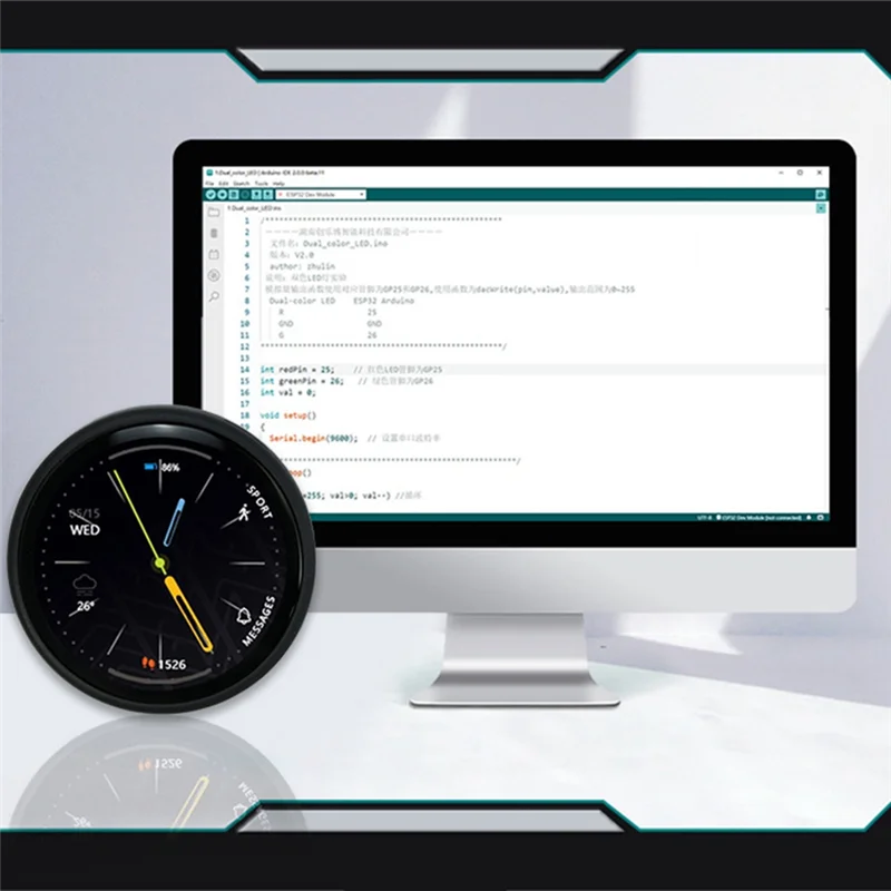 AY14 -ESP32-C3 Papan Pengembangan Layar LCD Bulat 1,28 Inci Dengan Modul Wifi Bluetooth Tanpa Panel Sentuh