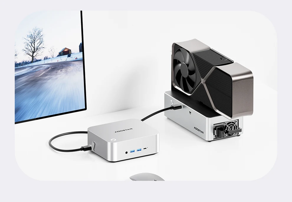 AOOSTAR MACO Mini PC AMD Ryzen 7 H255 Mini PC Windows 11 WiFi 6 USB4 Gaming PC DDR5 5600MHz Support 4 Display 4K/8K Computer
