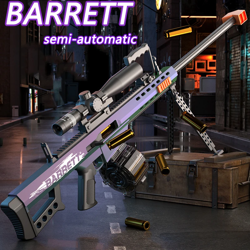 

95cm Handheld Semi-Automatic Barrett Softball Gun, Toy Gun for Boys, Outdoor Battle Sniper Gun Model