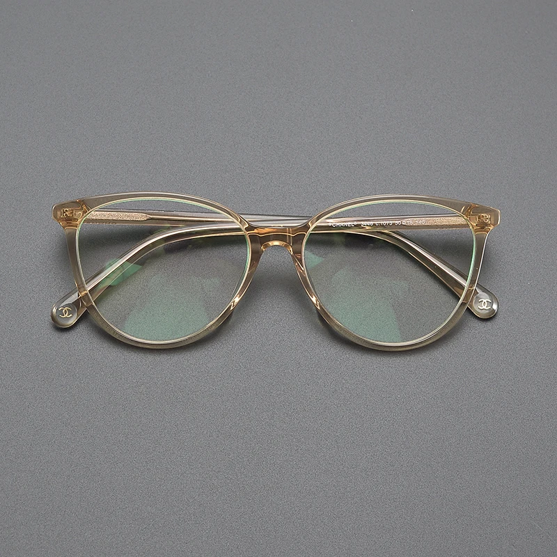 Acetate retro glasses frame Men and women luxury brand optical glasses frame leopard print making myopia prescription glasses