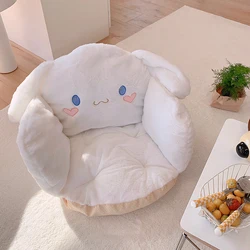 Kawaii Cinnamoroll Thick Plush Seat Cushion with Backrest Sanrio Kuromi Anime Embroidery Student Winter Thermal Sofa Cushion