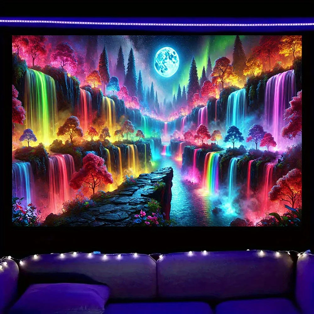 VIKAMA مسحور توهج شلال نسيج تموج الماء ضوء القمر التدرج غرفة المعيشة رومانسية موضوع غرفة الفن الديكور