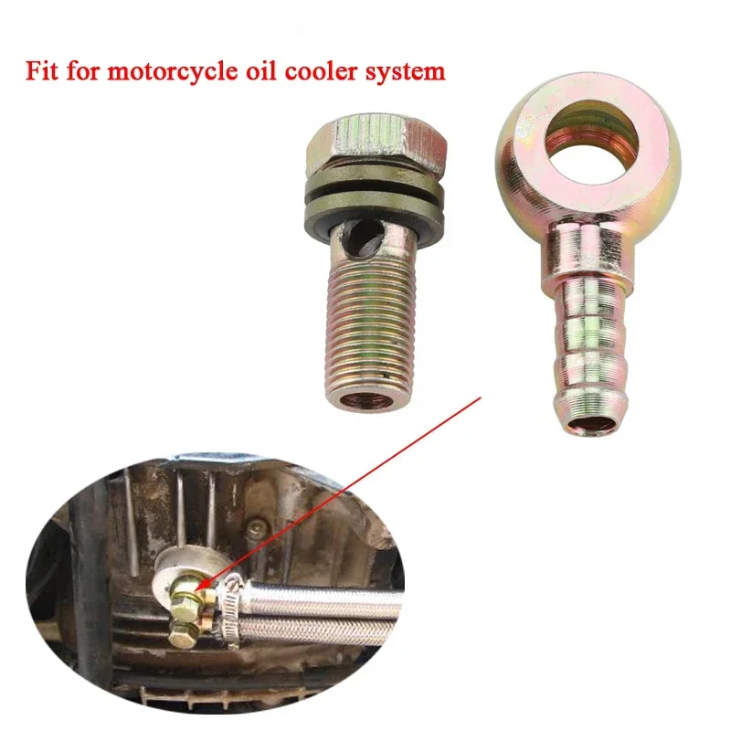 

2Pcs/Set M12x1.25mm Motorcycle Refit Oil Cooler Fittings Plug 8mm Ball Head Adapter Steel Hollow Screw Connector Interface