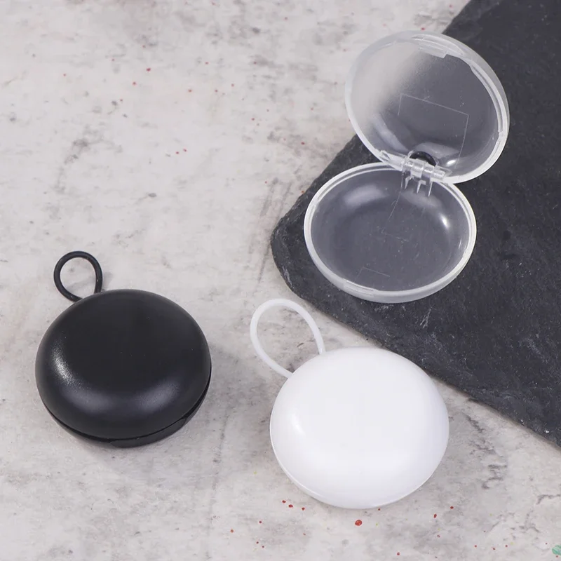 صندوق سدادة أذن مستدير عازل للصوت صغير محمول من البلاستيك صندوق تخزين سدادة الأذن للنوم منظم أقراط المجوهرات الحرفية