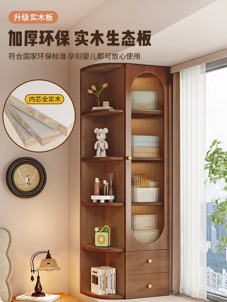 

Книжный шкаф из цельного дерева. Простой современный балконный шкаф для хранения книжной полки.