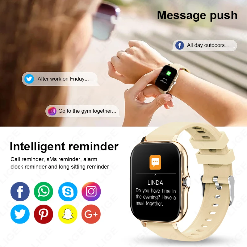 2024 New Smart Watch For Men Women Gift Full Touch Screen Sports Fitness Watches Bluetooth Calls Digital Smartwatch Wristwatch