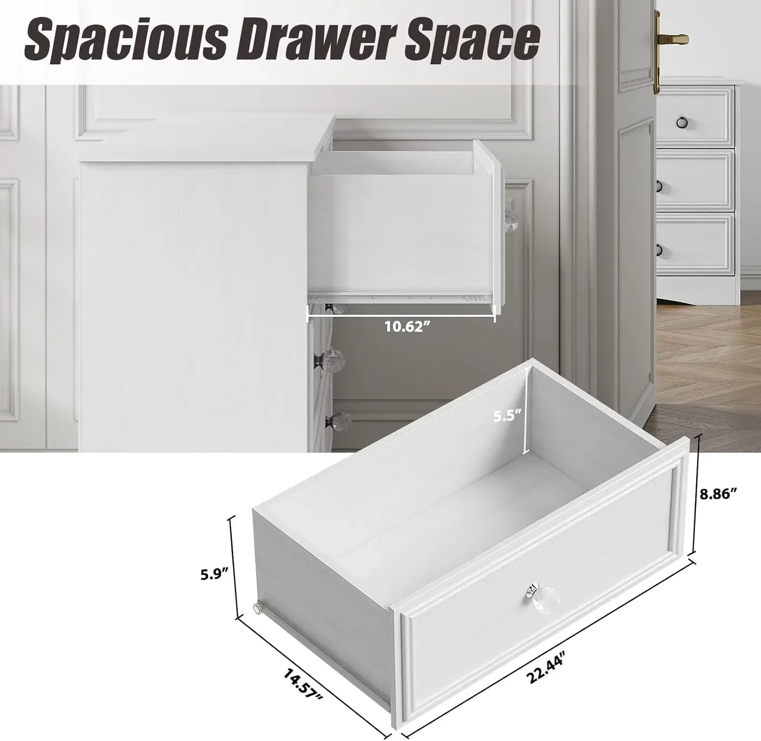 Dressers for Bedroom, Chest of Drawers Closet Organizers and Storage Clothes - Easy Pulls Handle