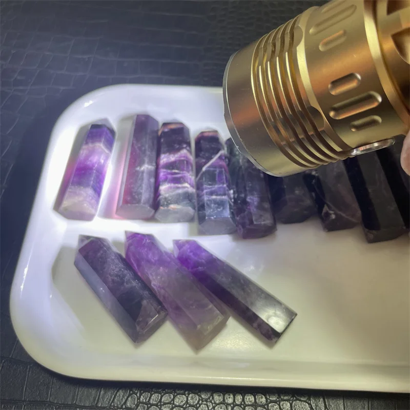 1kg  Crystal Natural Purple Fluorite Tower Point Healing Feng Shui Wiccan Sacrifice Wand Stone Quartz Energy Reiki