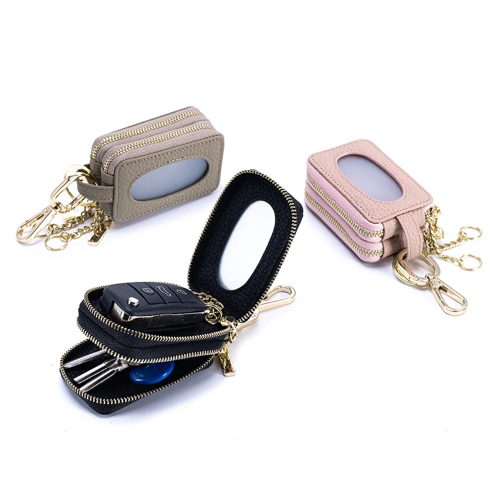 

Прозрачный чехол для автомобильных ключей с двойной молнией - многофункциональный органайзер для автомобильных/обычных ключей, компактный брелок для ношения на поясе