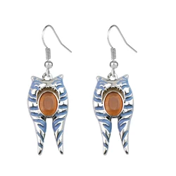 Classic Movie Star Wars  Ahsoka 3D Mandrils Drop Earring Fashion Cute Enamel Pendant Earrings for Woman Girl Movie Fans Gift