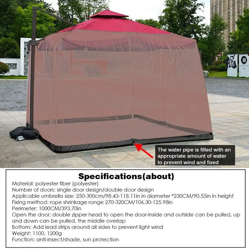 Imagem -05 - Resistente ao ar Livre Mosquiteiro Pátio Umbrella Screen Gazebo Estilo Rede para Quintal Camping uv