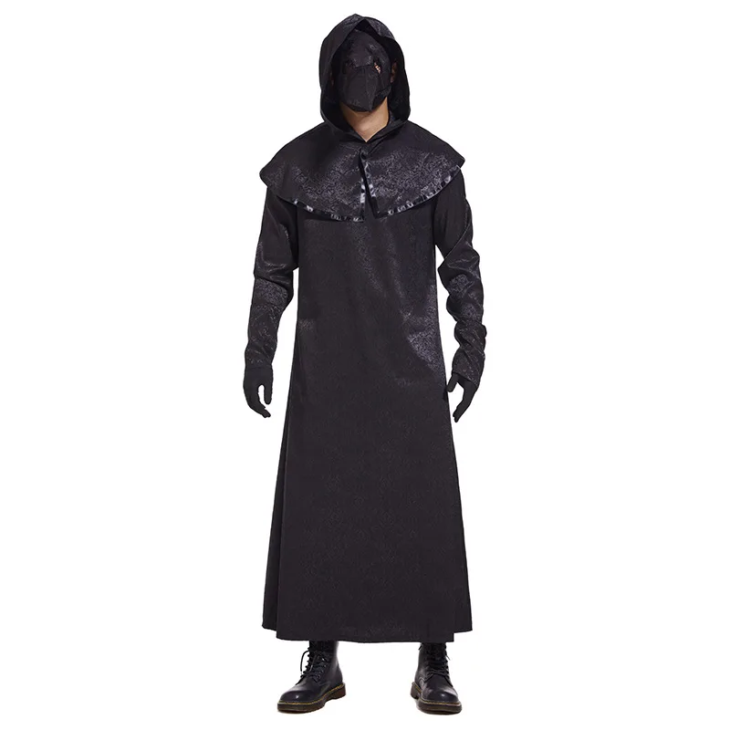 

Men's Medieval Doctor Role Play Costume loween Bird Mouth Mask Stage Performance Outfit Bla Death Plague Theme