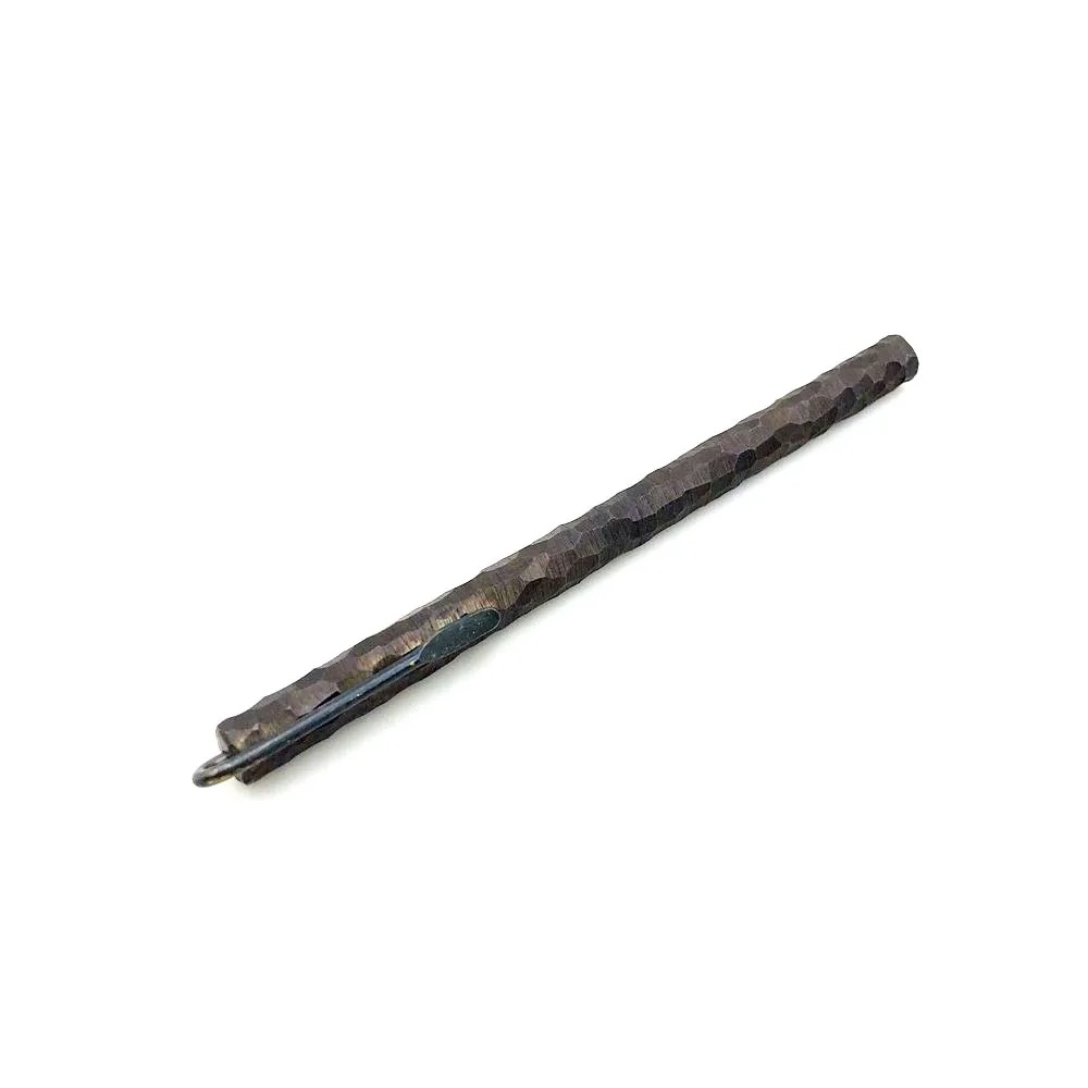 Brass Retro Stone Grain Gel Ink Clip Pen Outdoors Action Writing Tools EDC Solid School Minimalist Office Stationery Supplies