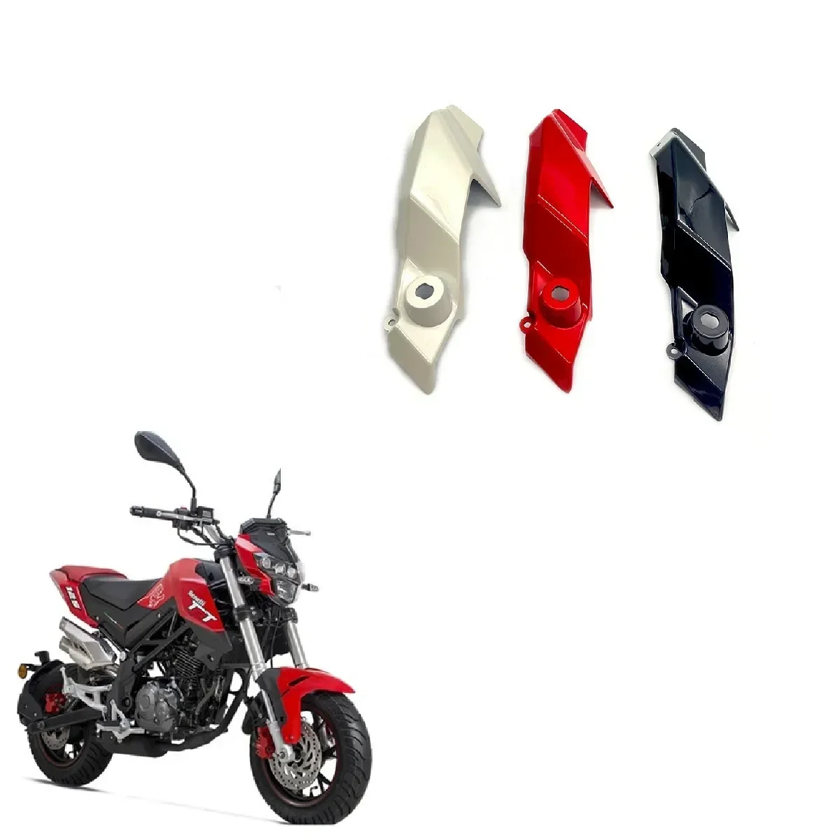 

Для Benelli BJ125-3E TNT125: левый и правый дефлекторы, корпус фары, левая и правая монтажные пластины дефлекторов.