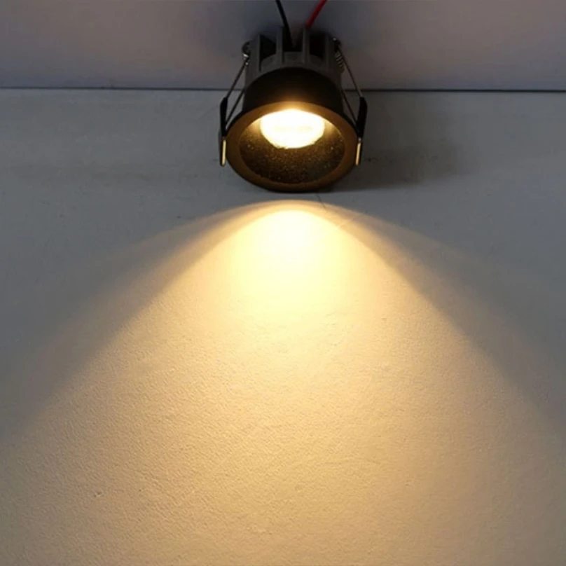 مصباح LED صغير النازل 3 واط 5 واط 220 فولت 12 فولت المضادة للوهج Led مصباح السقف LED بقعة الإضاءة غرفة نوم المطبخ النبيذ COB راحة النازل